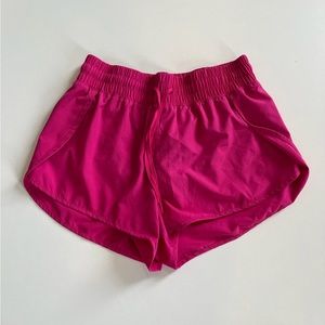 high waisted pink active shorts